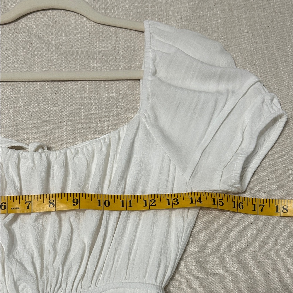 Accent the Label Dress Medium White Cottagecore Squared Milkmaid Bridal - Picture 10 of 16